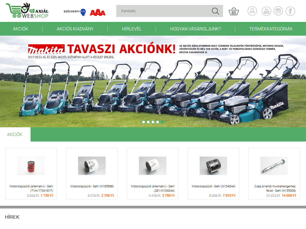 Axiál webáruház készítés